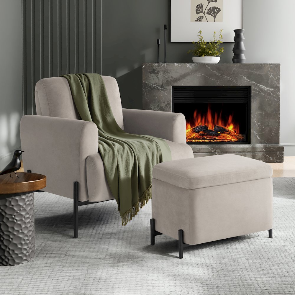 Kona Storage Ottoman Small Taupe. Picture 5
