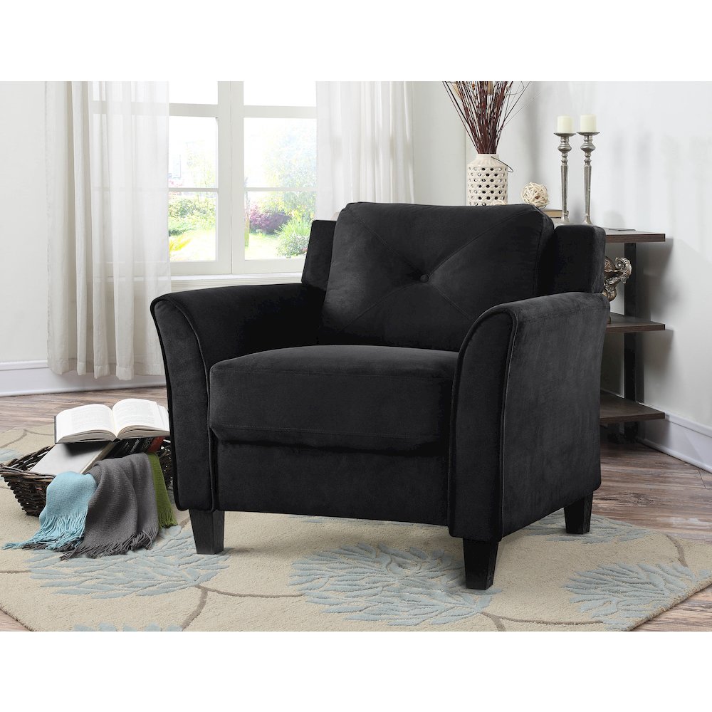 Hartford Chair Curved Arms Black. Picture 3