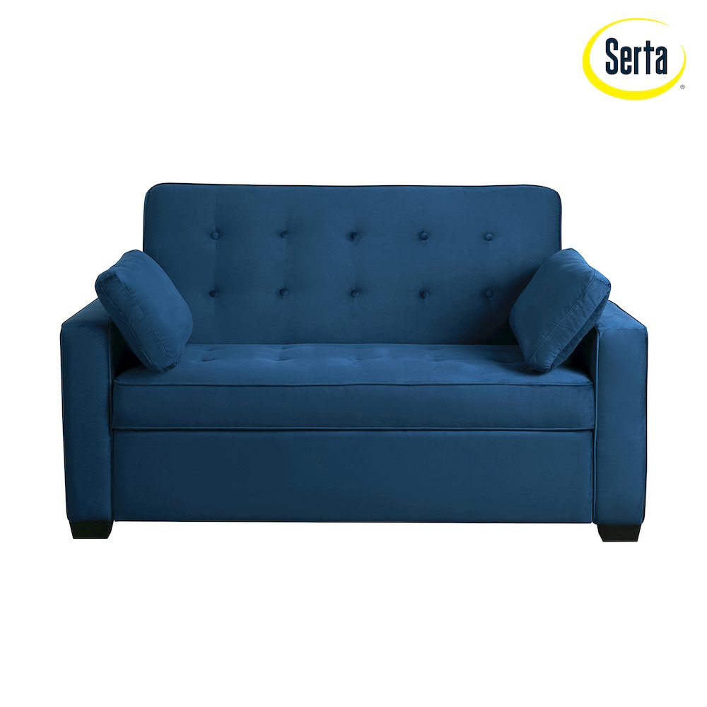 Augustine Full Convertible Loveseat Navy Blue. Picture 24