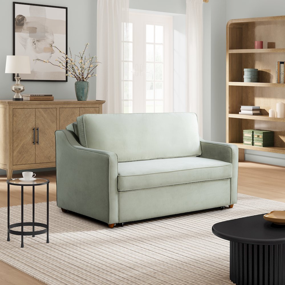 Delmar Convertible Loveseat Sage. Picture 3