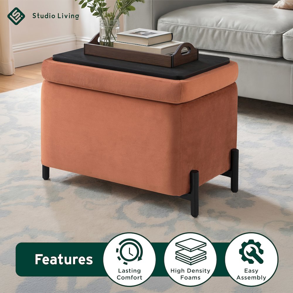Kona Storage Ottoman Small Rust. Picture 24