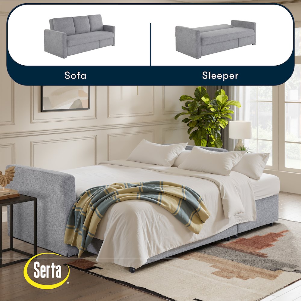 Mia Convertible Sofa Light Gray. Picture 40