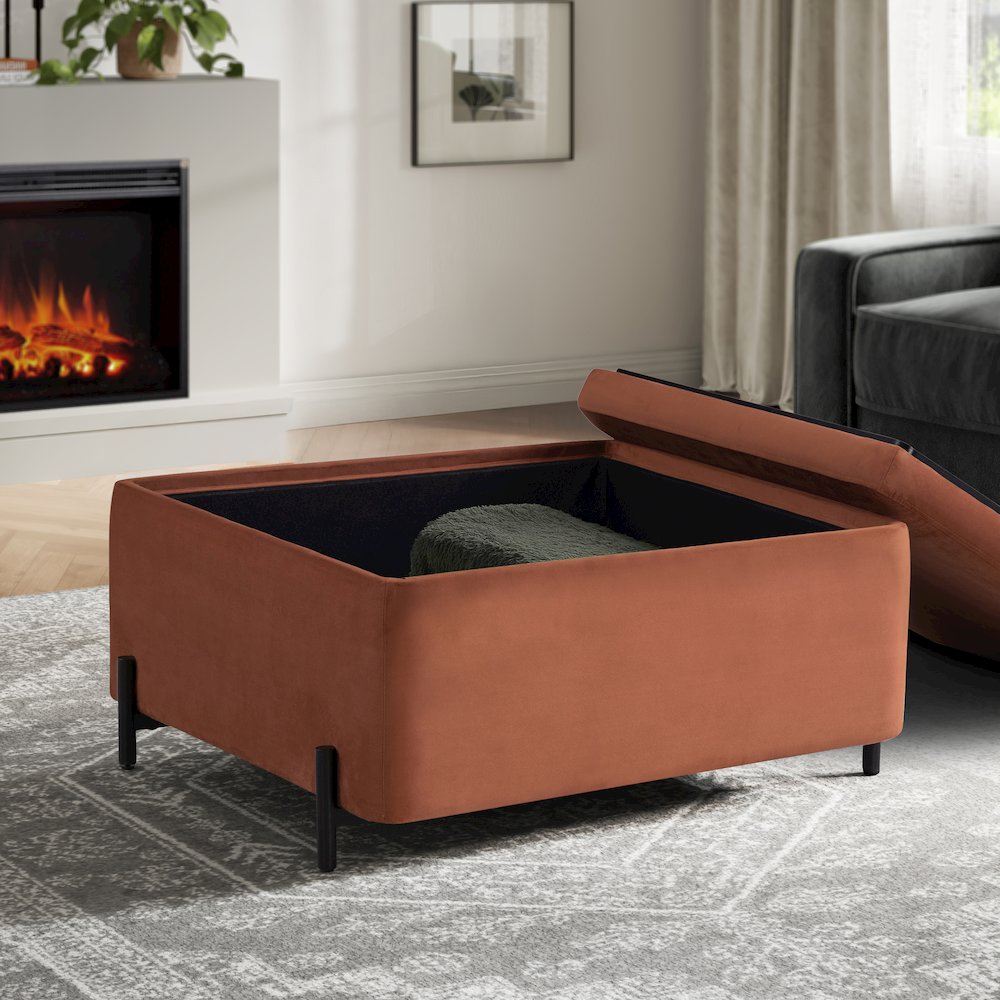 Kona Storage Ottoman Large Rust. Picture 3