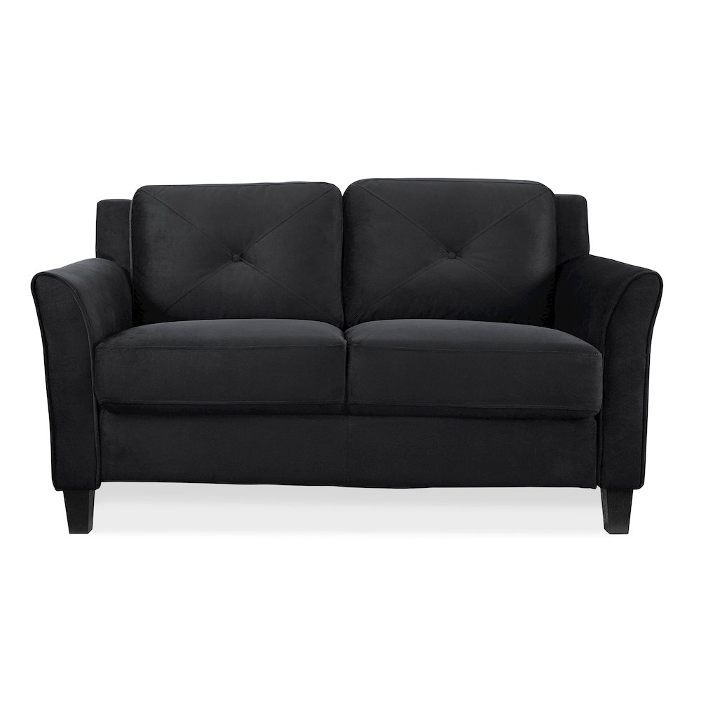 Hartford Loveseat Curved Arms Black. Picture 2