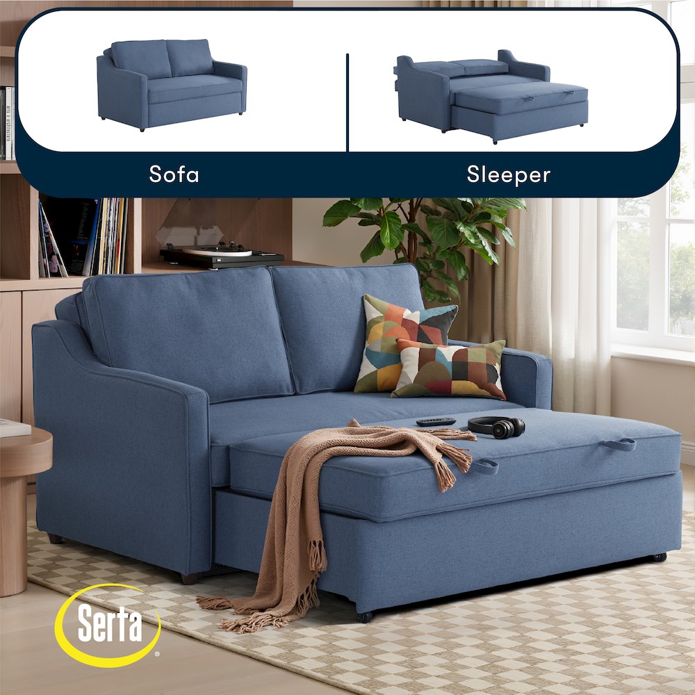 Carey Convertible Sofa Navy. Picture 21