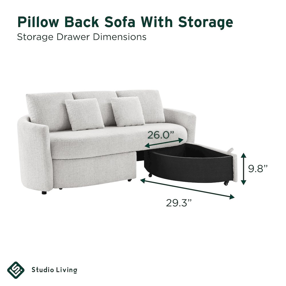 Beckett Storage Sofa Ivory. Picture 5
