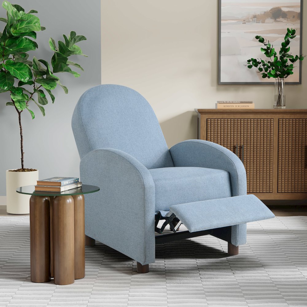Luna Pushback Recliner Blue. Picture 2