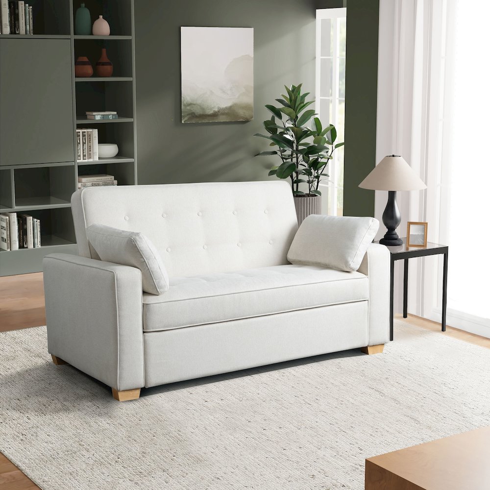 Augustine Full Convertible Loveseat Oyster. Picture 23