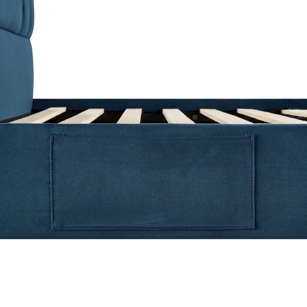 Adaline Upholstered Bed Queen Navy. Picture 12