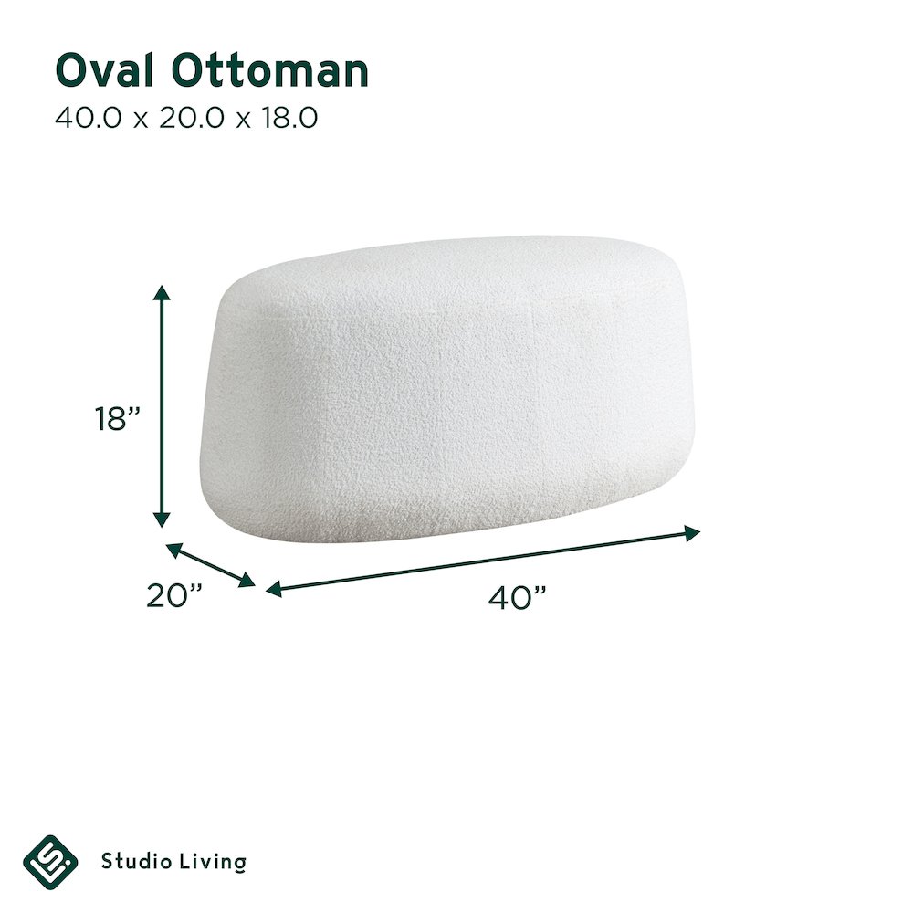 Kayden Upholstered Ottoman Large White. Picture 15