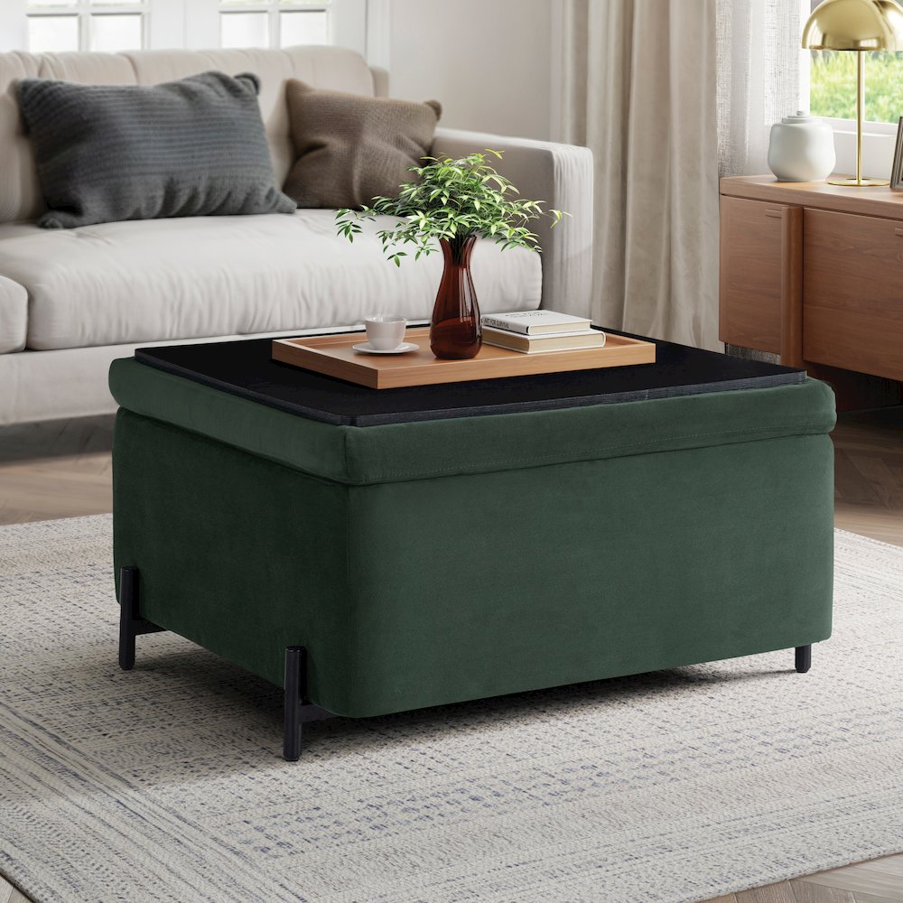 Kona Storage Ottoman Large Green. Picture 4
