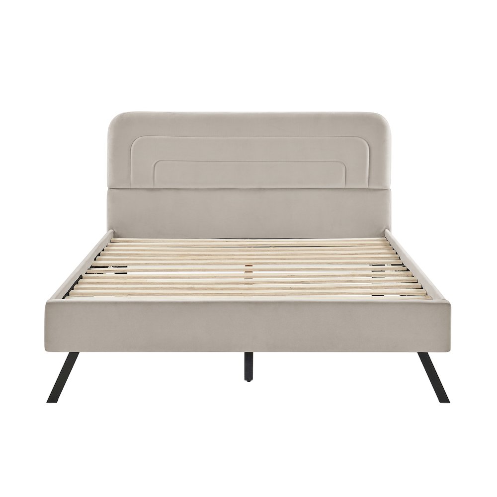 Adaline Upholstered Bed Queen Light Gray. Picture 3