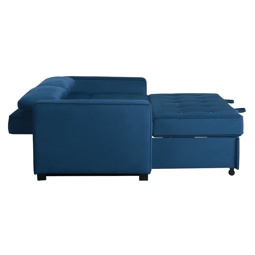 Augustine Full Convertible Loveseat Navy Blue. Picture 10