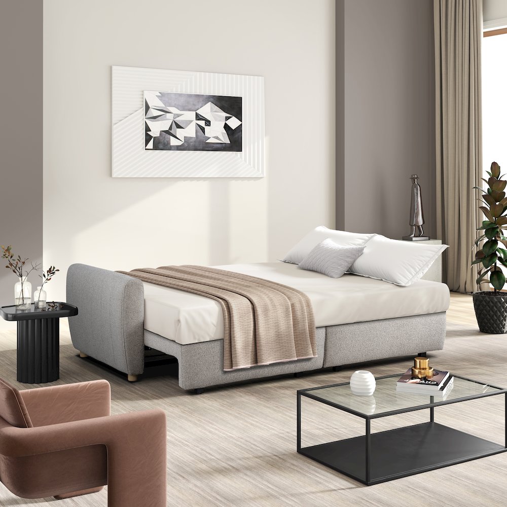 Galloway Convertible Sofa Pebble Boucle. Picture 3