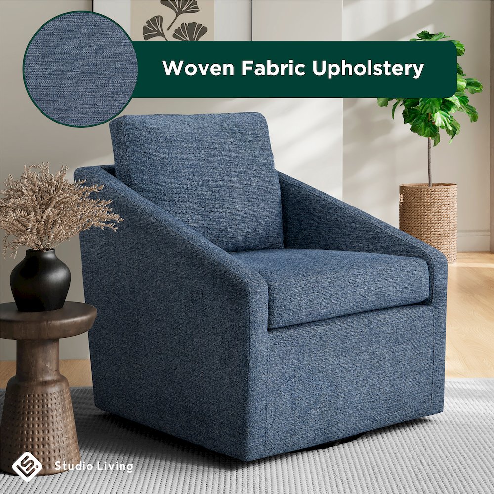 Halifax Swivel Accent Chair Blue. Picture 3