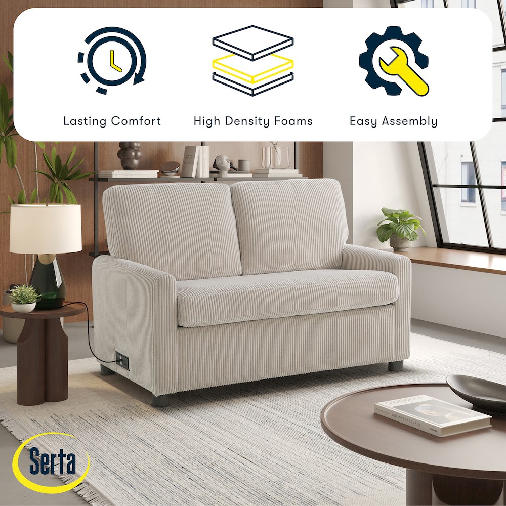 Drew Loveseat Pull-Out Sleeper Beige. Picture 5