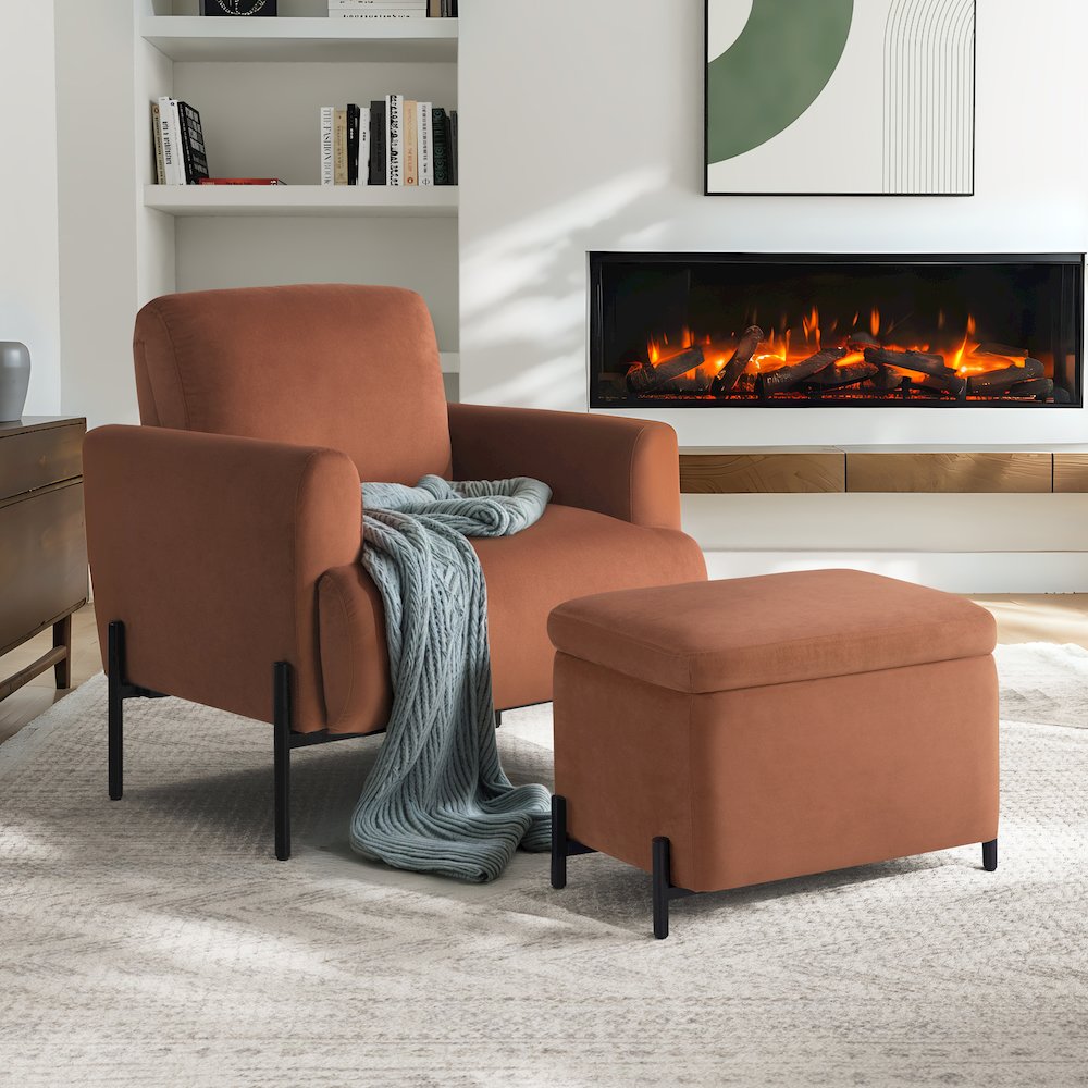 Kona Storage Ottoman Small Rust. Picture 8