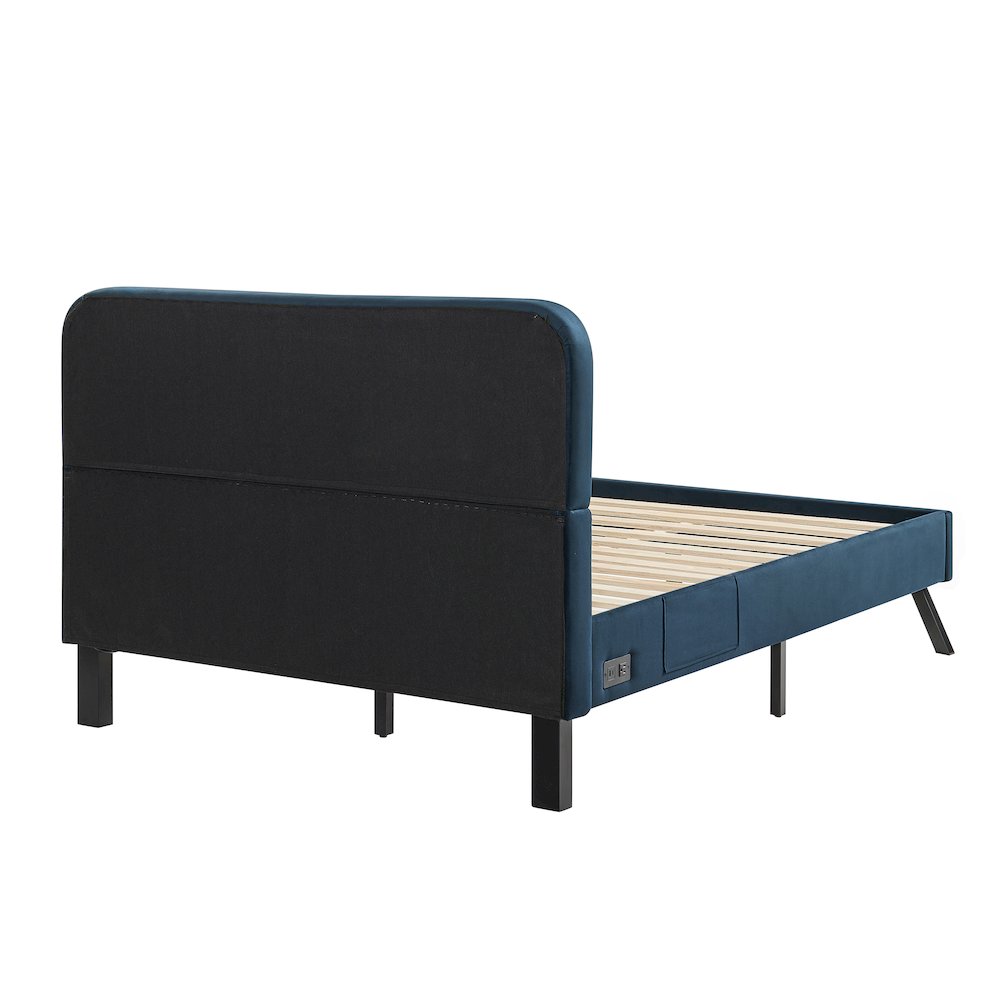 Adaline Upholstered Bed Full Navy. Picture 5