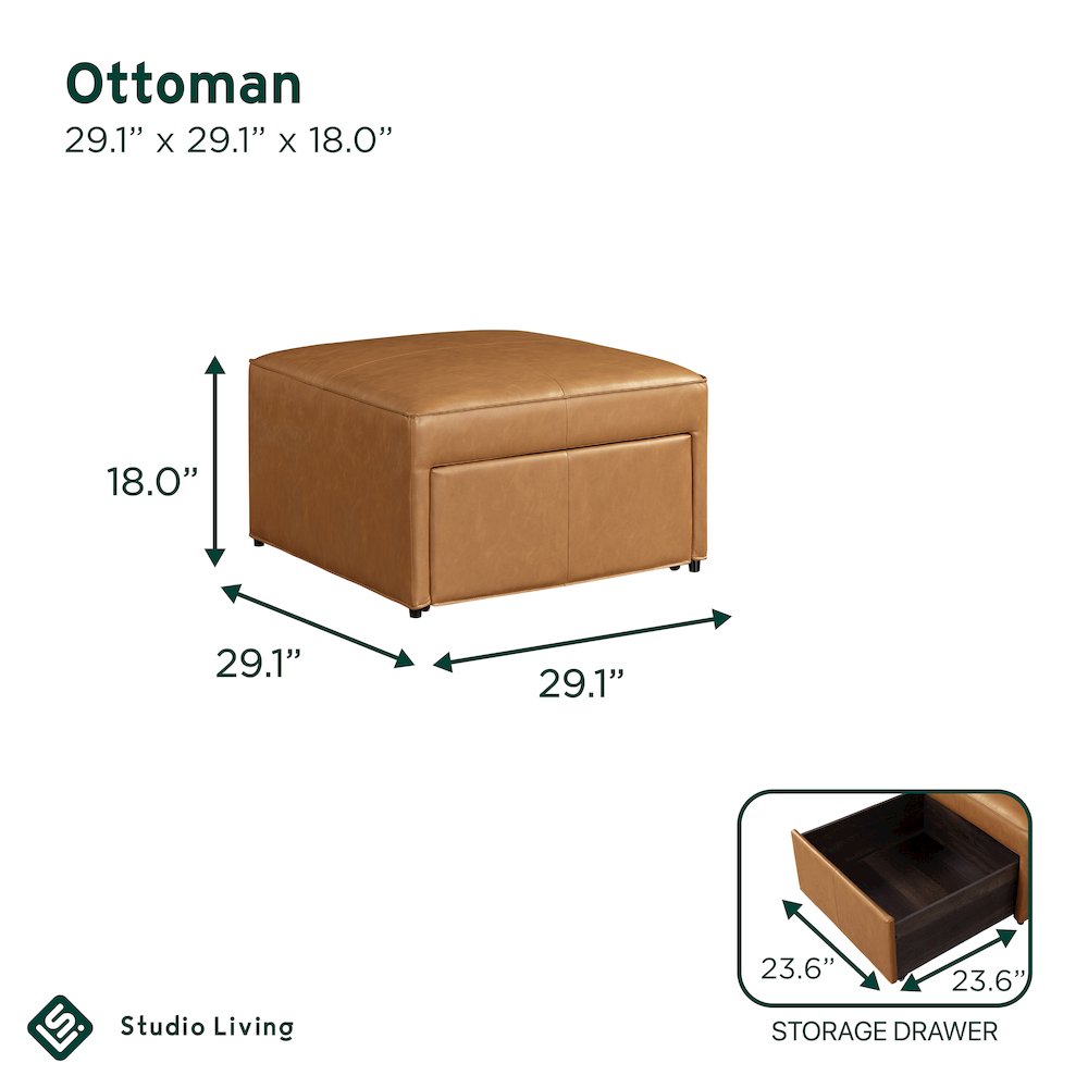 Hailey Storage Ottoman Carmel. Picture 9