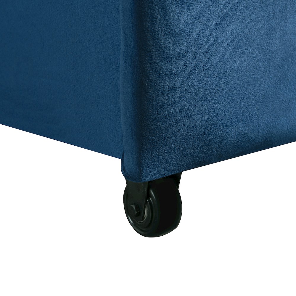 Augustine Full Convertible Loveseat Navy Blue. Picture 13