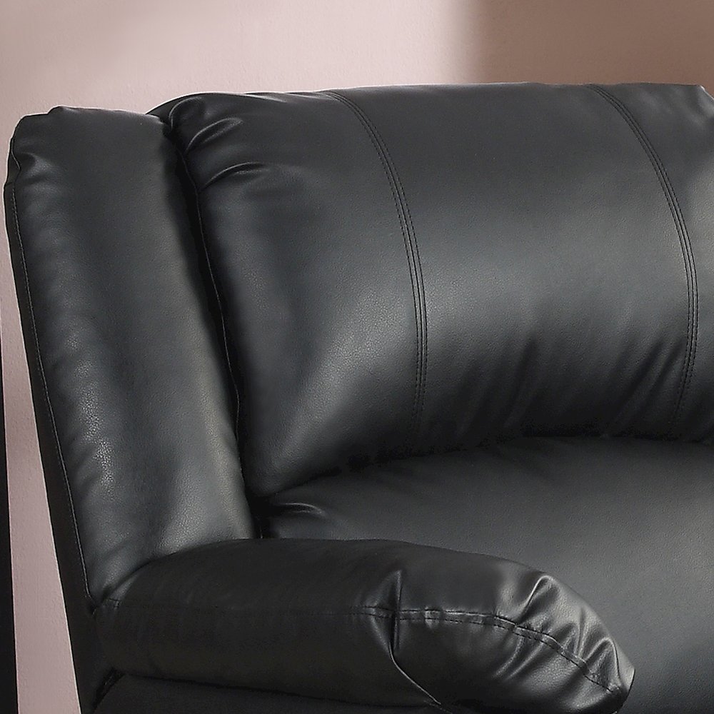 Parker Recliner Black Vegan Leather. Picture 6