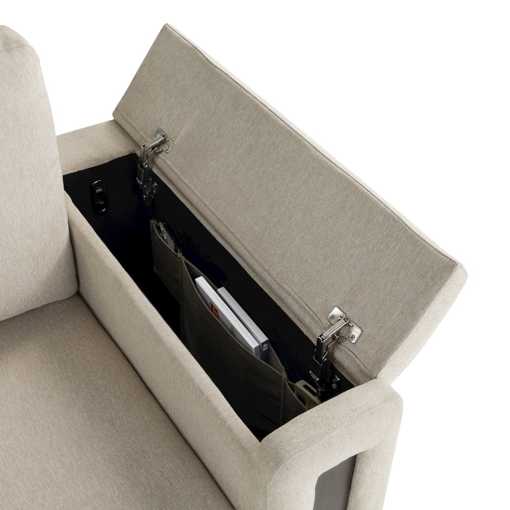 Riles Storage Sofa Beige. Picture 19