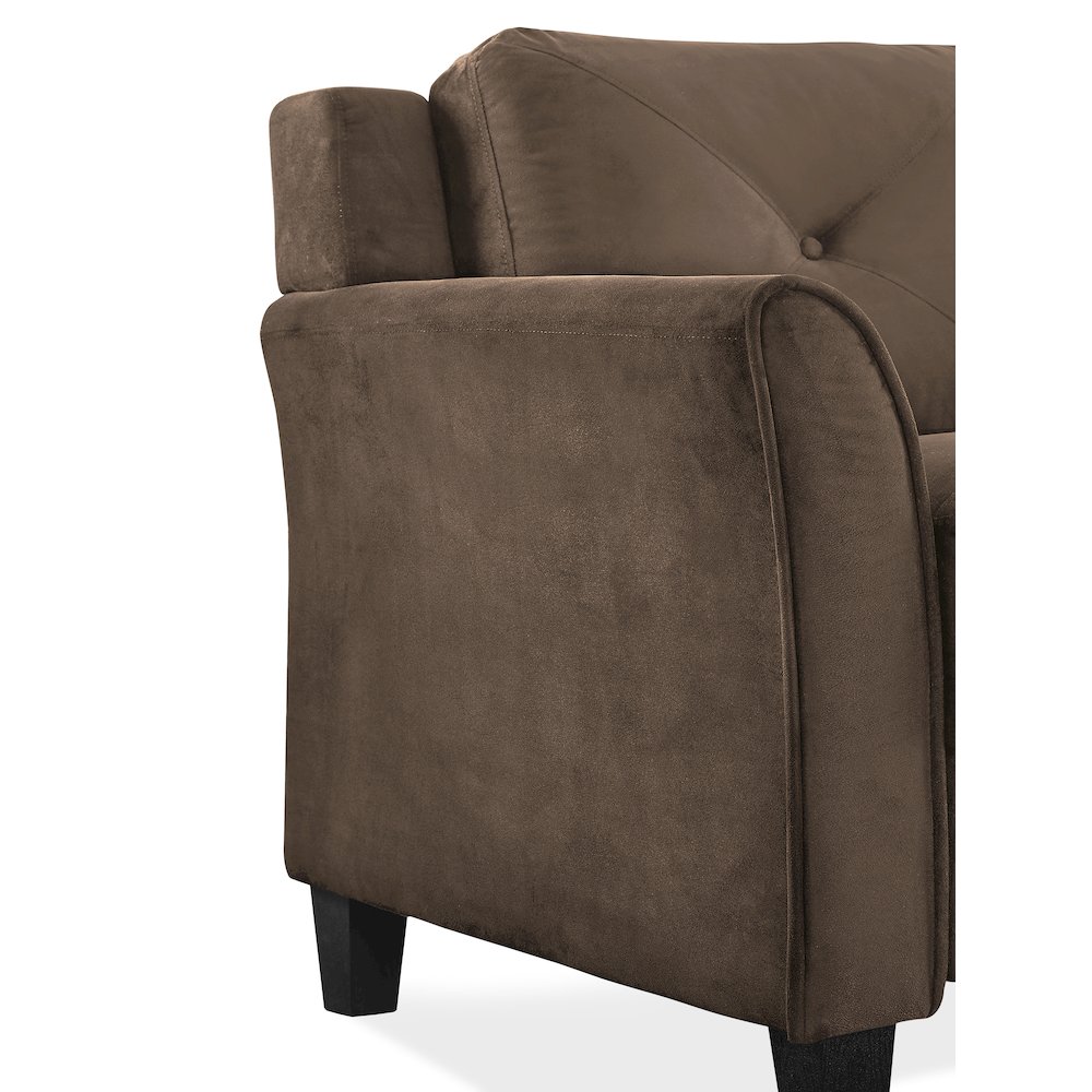 Hartford Chair Fabric Rolled Arms Brown. Picture 3