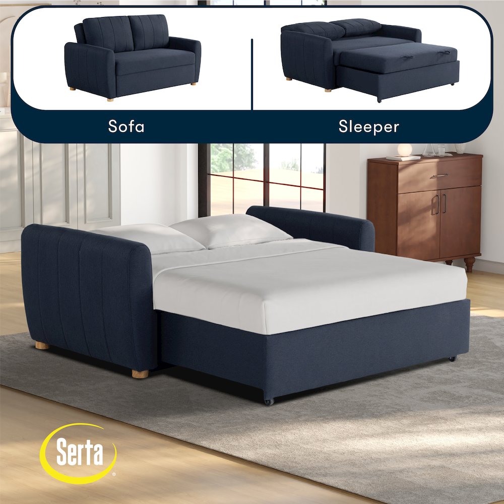 Galloway Convertible Loveseat Navy. Picture 24