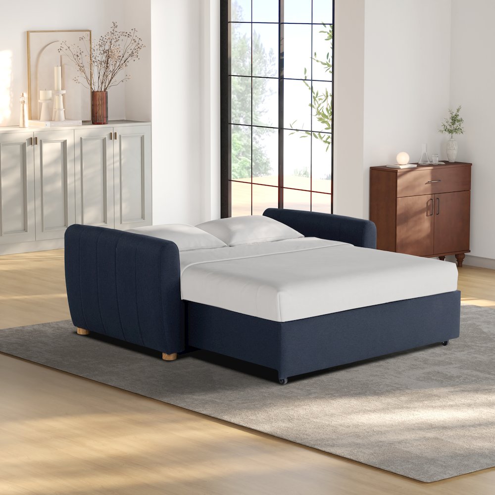 Galloway Convertible Loveseat Navy. Picture 11