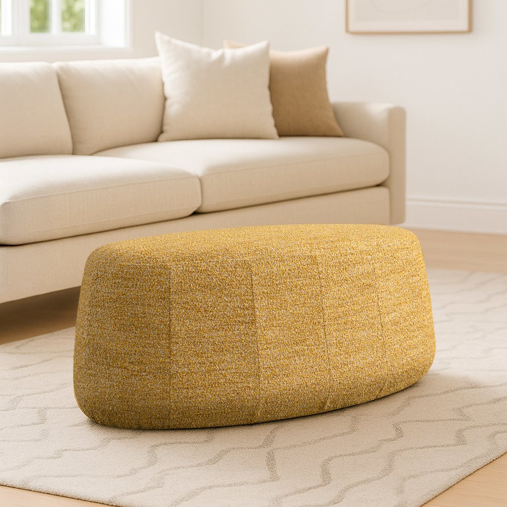 Kayden Upholstered Ottoman Large Mustard. Picture 2