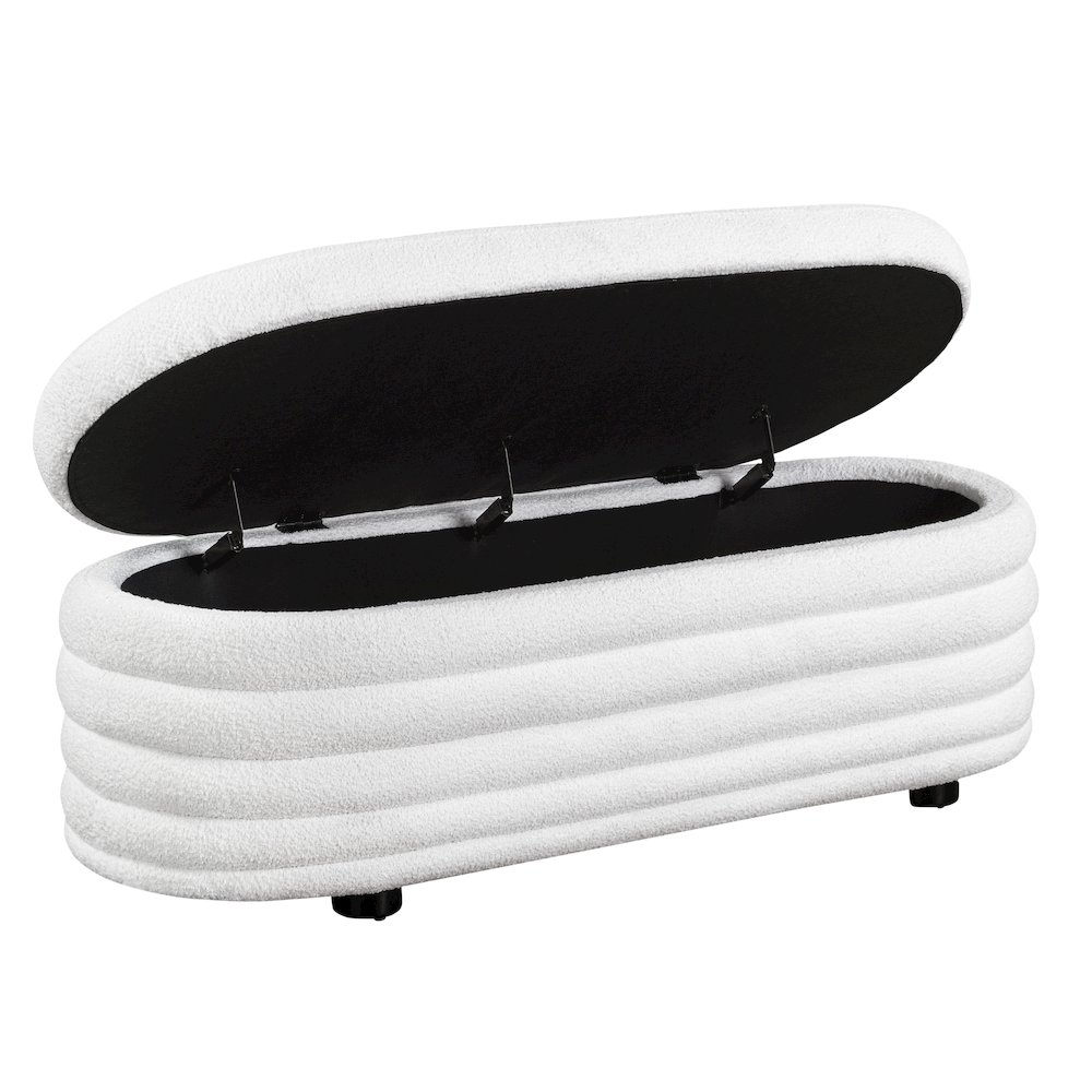Lancaster Storage Ottoman Large White. Picture 6