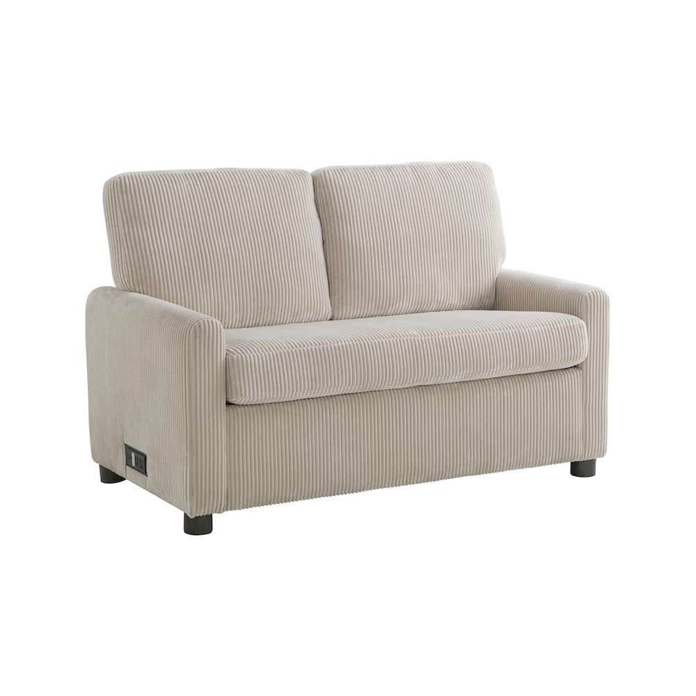 Drew Loveseat Pull-Out Sleeper Beige. Picture 1