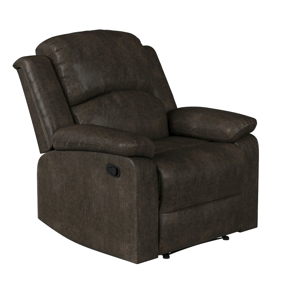 Derby Manual Recliner Java Faux Suede. Picture 1