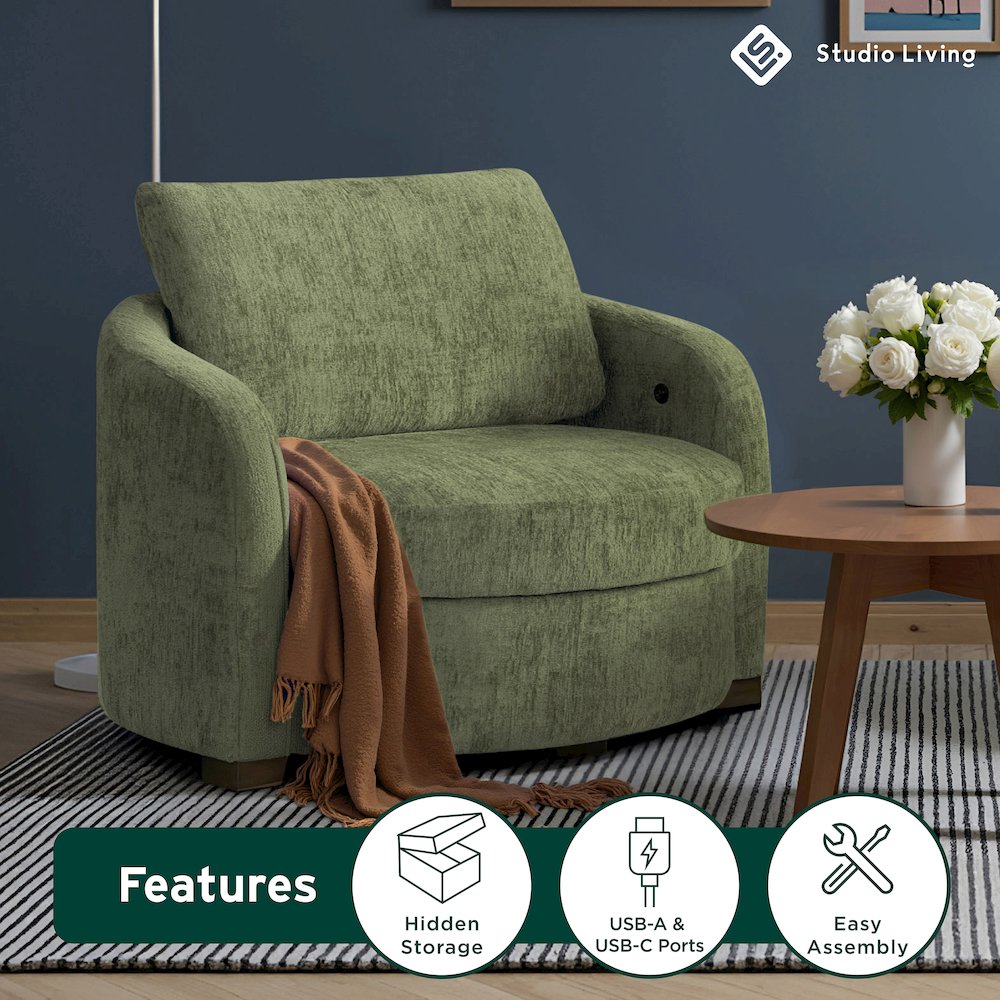 Manchester Accent Chair Large Olive. Picture 24