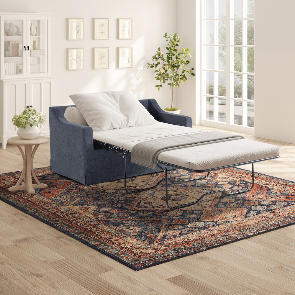 Harper Loveseat Sleeper Twin Navy. Picture 3