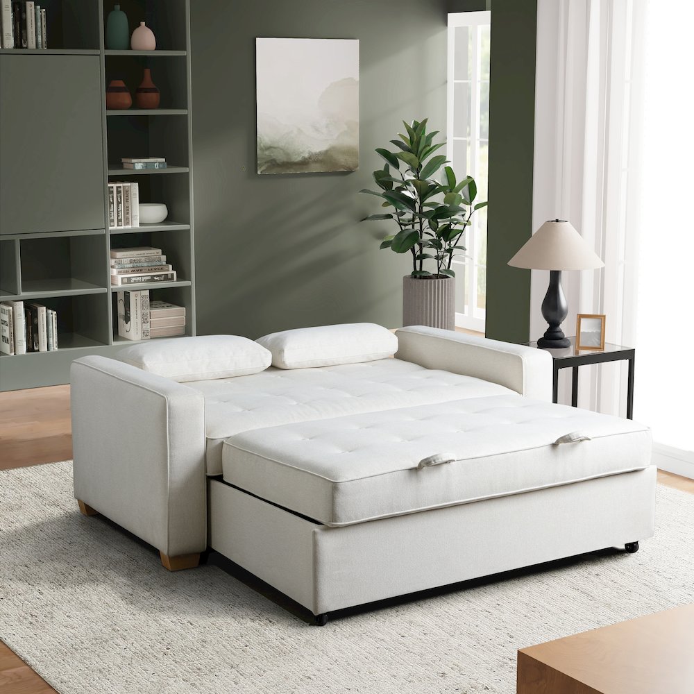 Augustine Full Convertible Loveseat Oyster. Picture 22