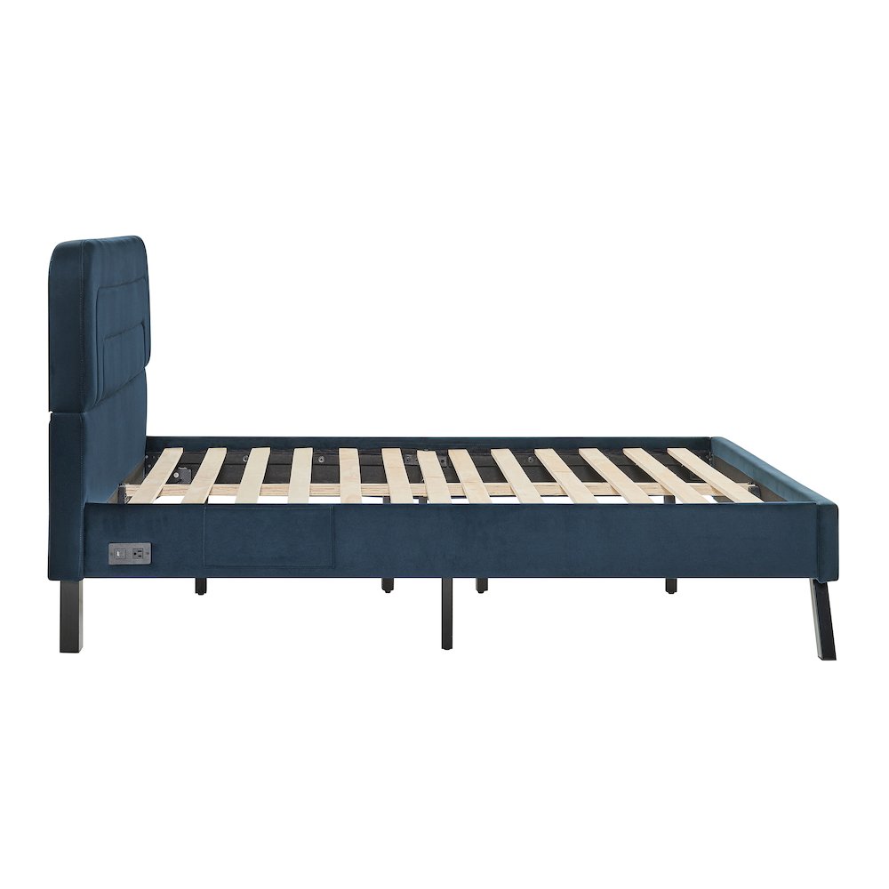 Adaline Upholstered Bed Full Navy. Picture 4