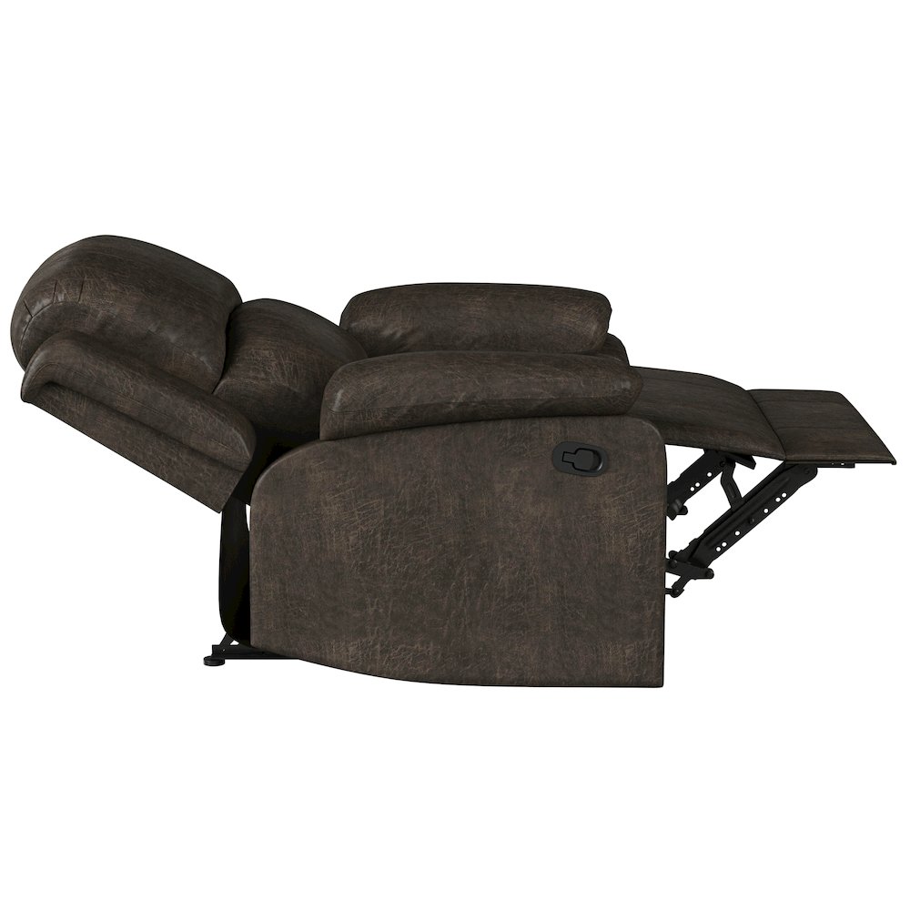 Derby Manual Recliner Java Faux Suede. Picture 4