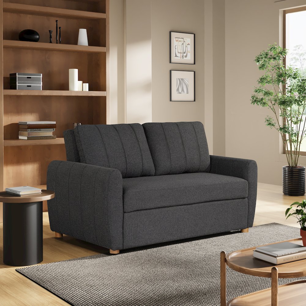 Galloway Convertible Loveseat Charcoal. Picture 2