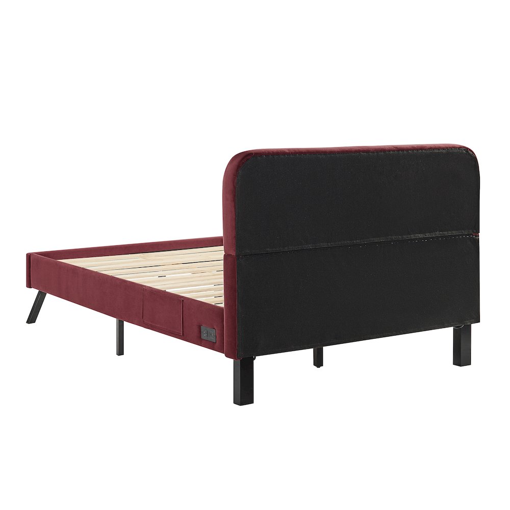 Adaline Upholstered Bed Full Burgundy. Picture 6