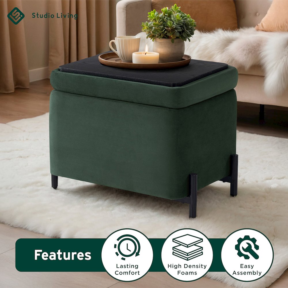Kona Storage Ottoman Small Green. Picture 26