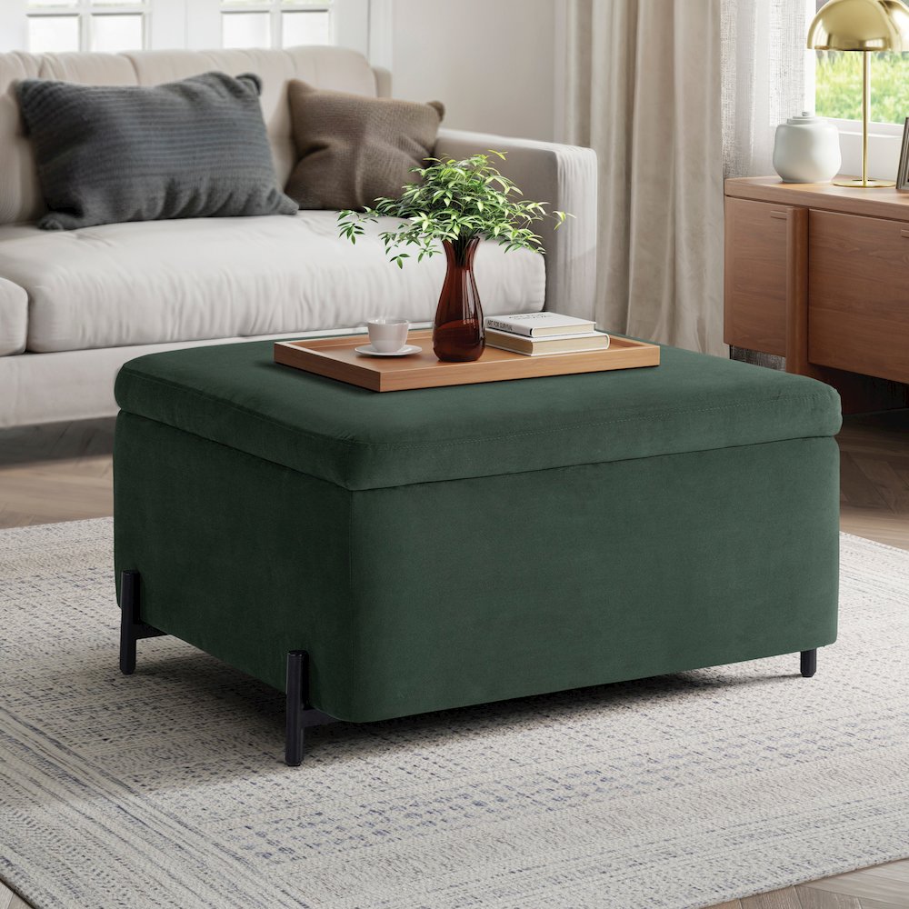 Kona Storage Ottoman Large Green. Picture 2
