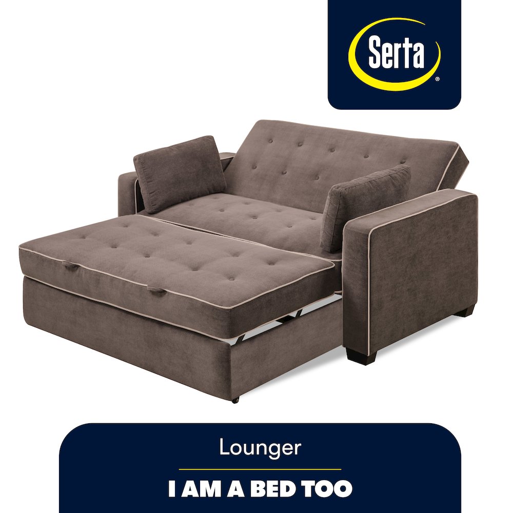 Augustine Full Convertible Loveseat Java. Picture 10