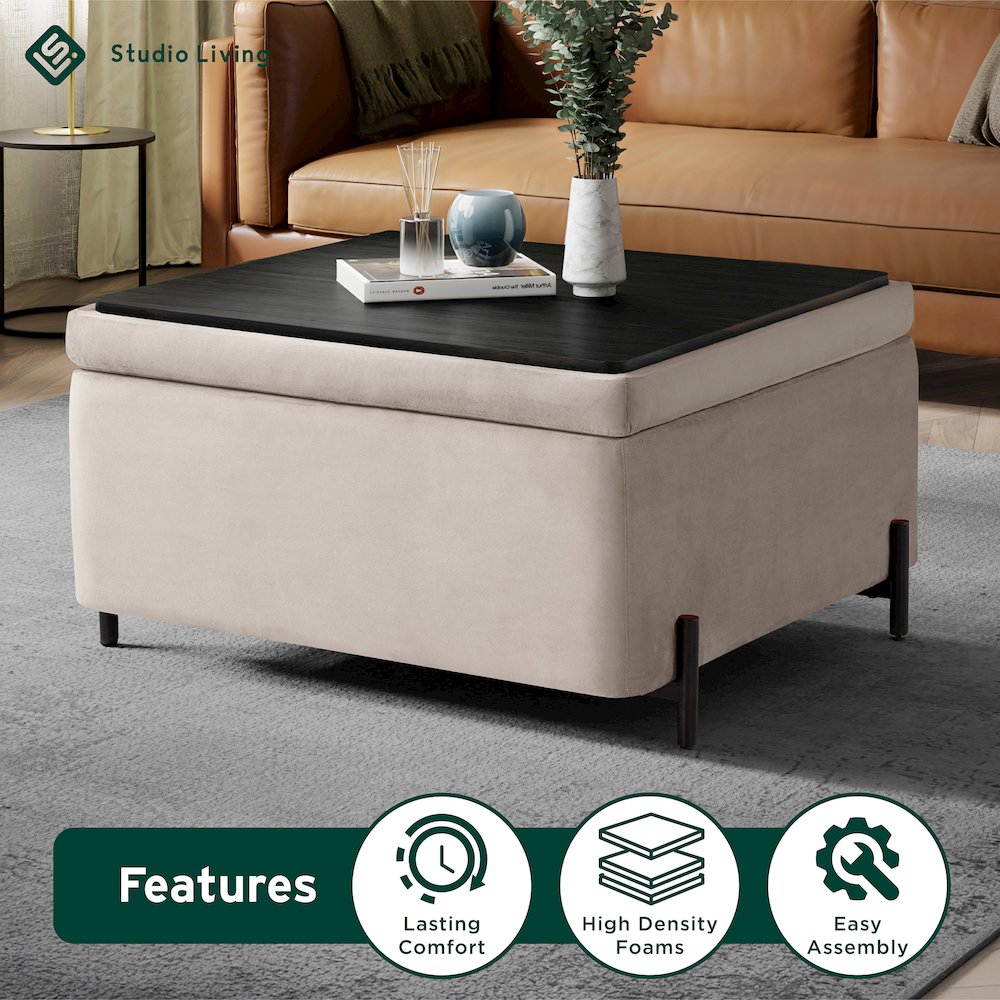 Kona Storage Ottoman Large Taupe. Picture 26