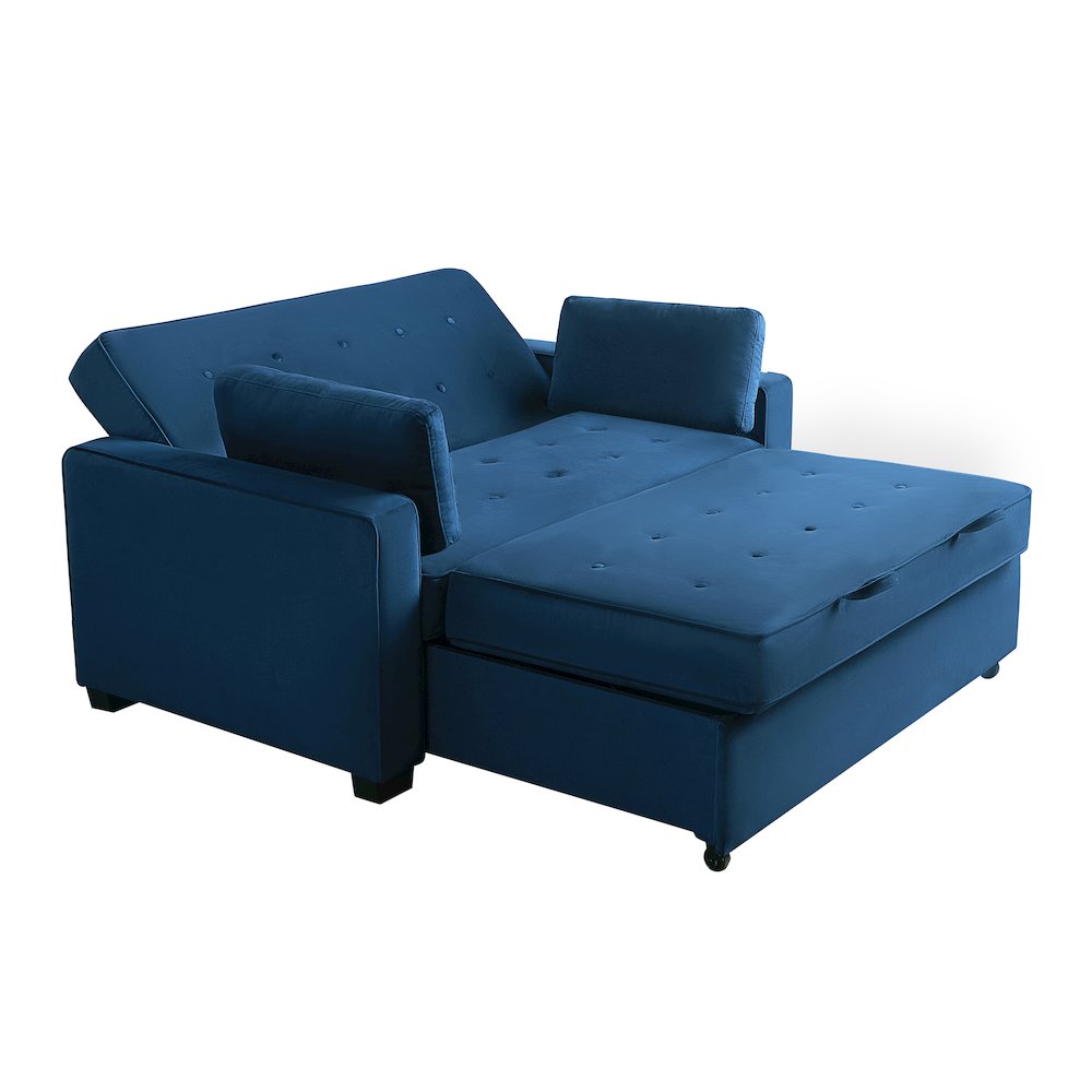 Augustine Queen Convertible Sofa Navy Blue. Picture 5