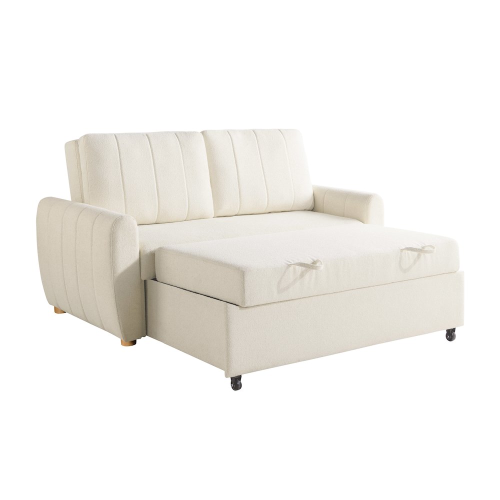Galloway Convertible Loveseat Ivory. Picture 5