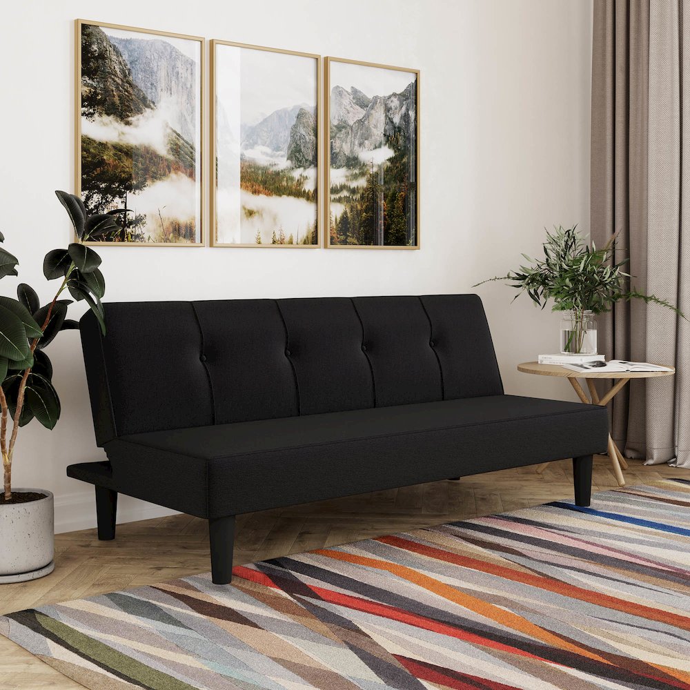 Lori Convertible Sofa Black. Picture 8