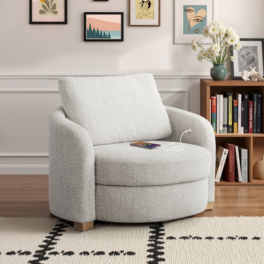 Manchester Accent Chair Large Ivory. Picture 2
