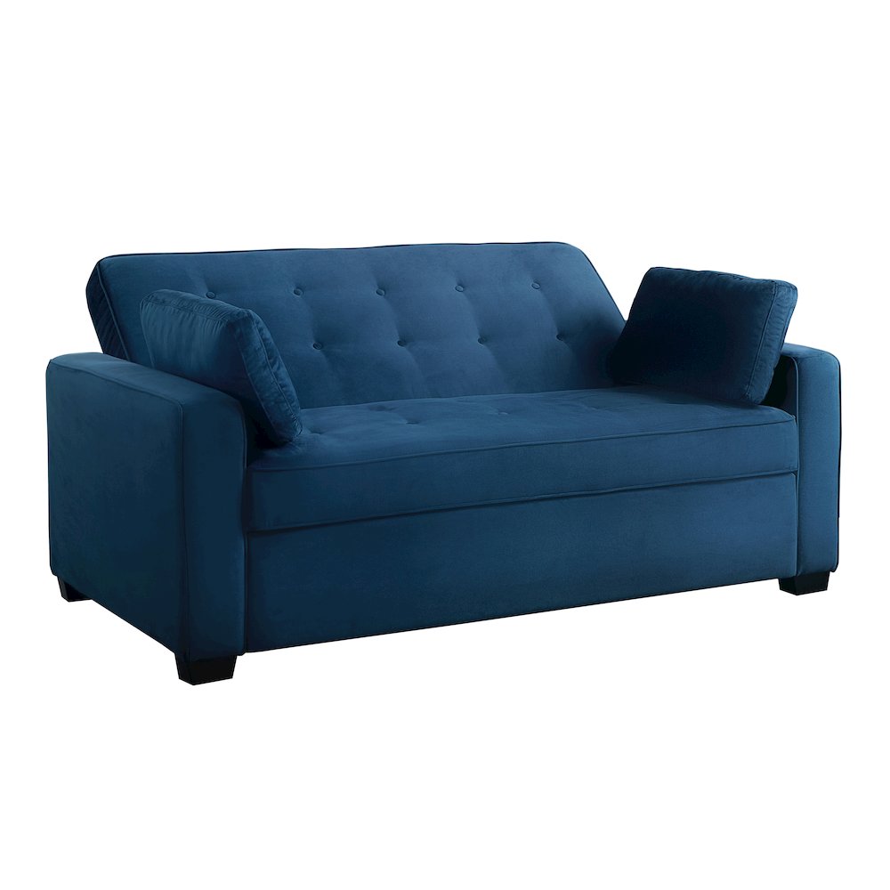 Augustine Queen Convertible Sofa Navy Blue. Picture 9