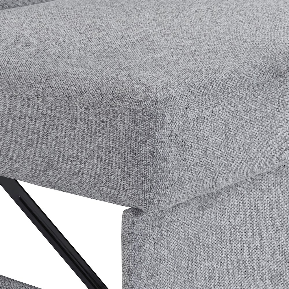 Mia Convertible Sofa Light Gray. Picture 18